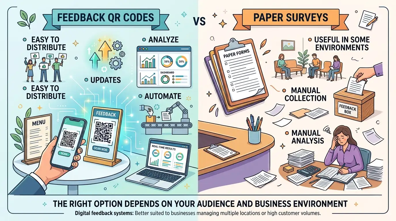 Feedback QR Codes vs Paper Surveys